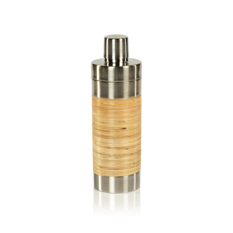 Shaker Rattan Insert Rattan Wrapped Stainless Steel Cocktail Shaker – mildbowl